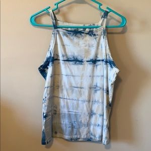 Blue tie dye tank top
